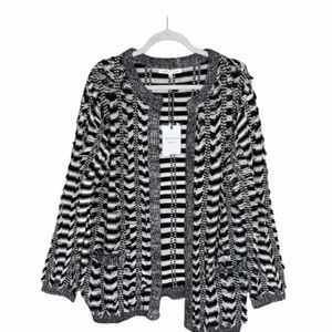 Endless Rose Monochrome Striped Cardigan